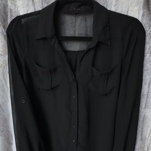 !!SOLD!! Mine Sheer Button Blouse
